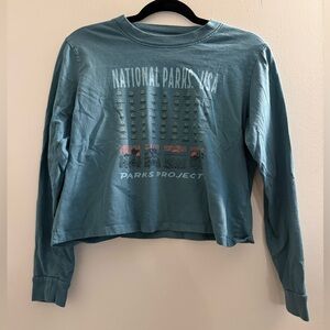 Parks Project National Parks of the USA Checklist Boxy Long Sleeve Tee Small S